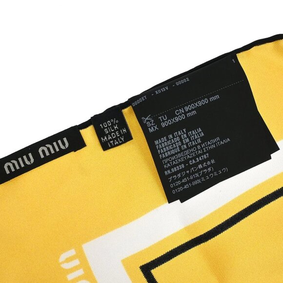 Miu Miu Scarf Yellow P101/2019/37036/5FF001/2DH7 #TU Small Good 166932 - Picture 3 of 4